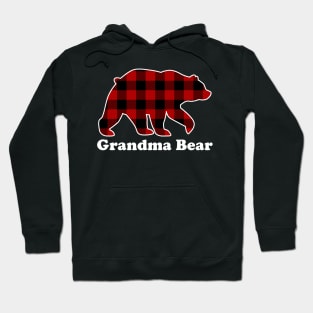 Grandma Bear Red Plaid Christmas Pajama Family Hoodie